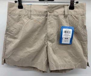 Columbia Damen 4 REG hellbraun beige leichte Baumwolle verwaschen 4 " Shorts - Bild 1 von 8