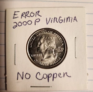 2000 P NO COPPER  Virginia Quarter - Picture 1 of 7