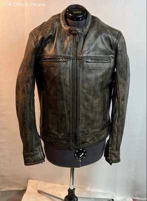 Milwaukee Leather Men's Racer Collar Biker Vented Jacket Distressed Brown Size S - Image 1 of 4