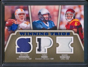 2010 UD SPx PEYTON MANNING/ROMO/SANCHEZ Game Used WINNING TRIOS Patch #09/15 - Picture 1 of 3