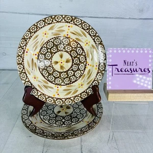 Temptation by Tara OLD WORLD BRAUN Biskuit Band Blumen 8" Salatteller 3er Set - Bild 1 von 16