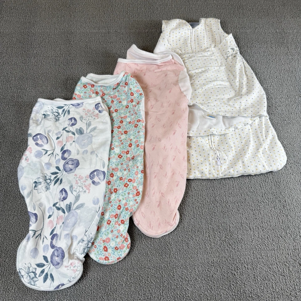 Lote de saco de dormir envoltura envoltura para bebé O-3 meses cremallera ajustable espalda dormir Foto 1 de 4