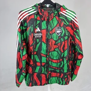 adidas ARSENAL x fly Emirates Green Red jacket WINDBREAKER sz M - Picture 1 of 11