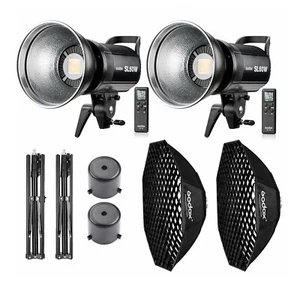 2 Pezzi Godox SL-60W 60W Luce Video Continua LED con Softbox 95cm + Supporto 2m - Foto 1 di 12