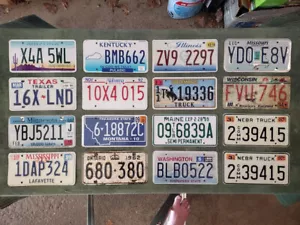 License Plate Mixed Lot 16 Craft Plates 1962 Ontario CANADA Mississippi Wyoming - Picture 1 of 1