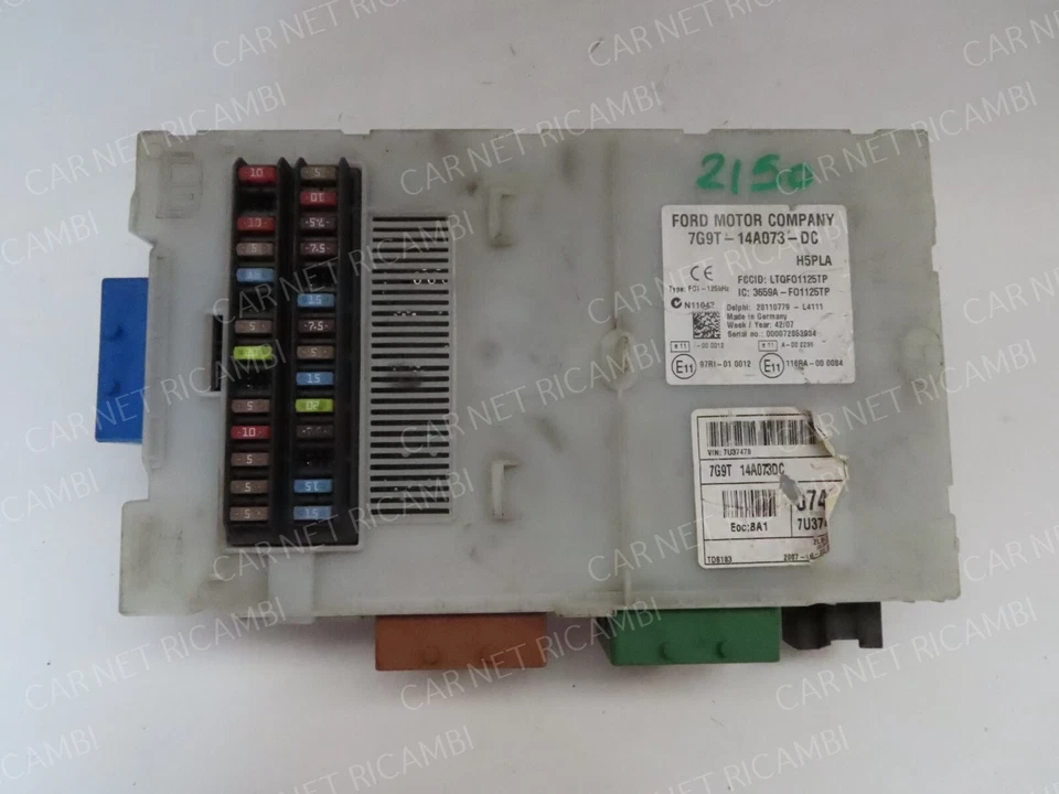 7G9T-14A073-DC CENTRALINA BODY COMPUTER FORD MONDEO IV BA7 H5PLA DELPHI 28110779 - Immagine 1 di 4