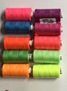 (0,01€/1m) 10x 200m neon Spezial Nähgarn Maschinengarn extra stark 100% Polyest - Bild 1 von 1