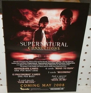 SUPERNATURAL CONNECTIONS TRADING CARDS - PROMOTIONAL SELL SHEET 8 1/2 x11 - Picture 1 of 2