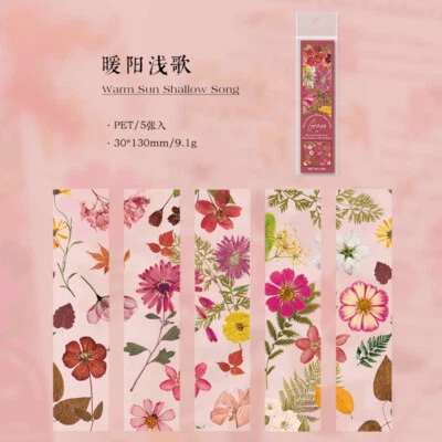 BARGAINS EXPRESS UK 5pc Garden Flowers Cute Floral Bookmarks For Books Book Markers Gift For Readers