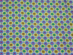 2 YARDS x 36" wide Vintage COTTON FABRIC Purple Blue Chartreuse Dots Small Print - Picture 1 of 3