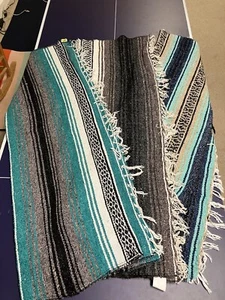 Mexican Vintage Falsa Blankets Throws Lot Of 3. 70” X 48” Franks Meximart Velmex - Picture 1 of 7