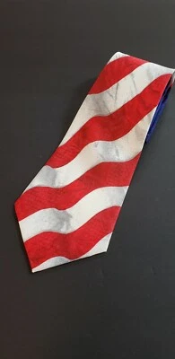 Distressed U.S. Corbata de diseñador de bandera A. Rogers para hombre estrellas patrióticas americanas Foto 1 de 4