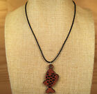 Koi Fish “brown” Gorgeous Wooden Animal Pendant Necklace Fashion Wood Jewellery