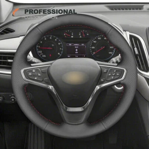 Soft Black Genuine Leather Car Steering Wheel Cover For Chevrolet Malibu Equinox - Picture 1 of 9
