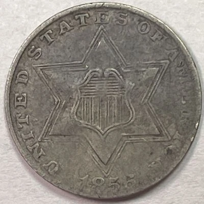 1856 Three Cent Silver Trime Choice Extremely Fine XF+ Coin #15173 - Image 1 of 3