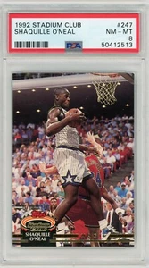 1992 Topps Stadium Club Shaquille O'Neal #247 Basketball Rookie Card - PSA 8 - Foto 1 di 2