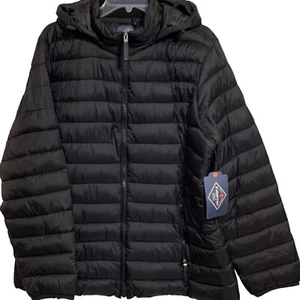 Womens Puffer Jacket St Johns Bay Lightweight Packable Outerwear Black Size XXL - Picture 1 of 12