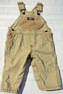OSHKOSH B'GOSH BROWN UNISEX VESTBAK ADJUSTABLE STRAPS OVERALLS SIZE 6 MONTHS - Picture 1 of 3