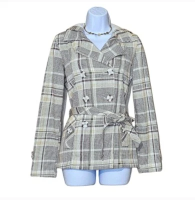 NWOT Maurices Plaid Peacoat w/ Hood - Small - Image 1 of 4