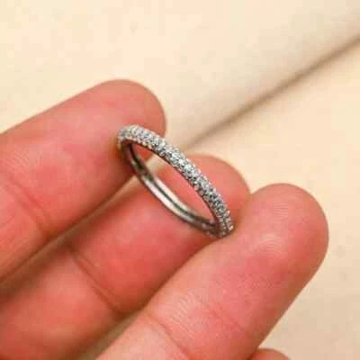 Stunning Natural Pave Diamond Ring, 925 Sterling Silver, Fine Jewelry, Boho Gift - Image 1 of 4