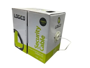 Lógico Security Cable Burglar Alarm 22/4, 1000FT Stranded White Speaker Cable - Picture 1 of 4
