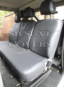 TO FIT A FORD TRANSIT 9 SEATER MINIBUS, VAN SEAT COVERS, SPORTS BLACK PVC VSC901 - Picture 1 of 12
