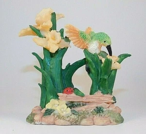 VINTAGE BLUME MIT GELBEN BLUMEN UND GRÜNEM VOGEL (SCHÖN) VERSANDFERTIG - Bild 1 von 3