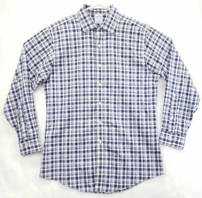 Camisa de vestir Brooks Brothers 346 para hombre 15,5 2/3 púrpura gris a cuadros calce ajustado sin planchar Foto 1 de 4