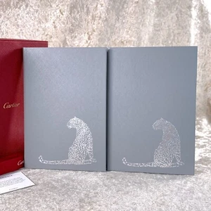 Authentic Cartier Notebooks Notebook Grey Panthere VIP Gift Item Set of 2 w/Box - Picture 1 of 16