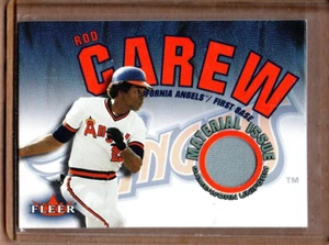 2001 FLEER ROD CAREW MATERIAL ISSUE GAME WORN JERSEY - Picture 1 of 2
