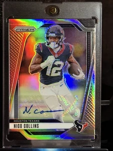 2024 PANINI PRIZM #113 ROOKIE SILVER PRIZM AUTO NICO COLLINS (RC, AU) *VER NOTAS - Imagen 1 de 3
