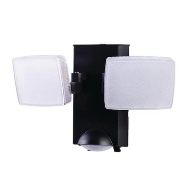 Defiant 270° Black Motion Sensor Outdoor Dusk to Dawn 2-Head LED Flood Light - Image 1 of 4