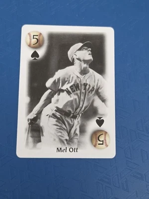2000 U.S. Playing Card Co. All Century Team 5 Spades Mel Ott BASEBALL Card C7 - Image 1 of 2