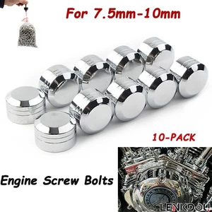 10 Pcs Schrauben Topper Caps Cover Bolt Head For Harley Touring Dyna Softail Tri - Picture 1 of 11