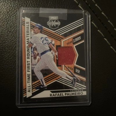 2021 Panini Elite Extra Edition Rafael Palmeiro 1st Round Materials #ATFM-RP - Image 1 of 2