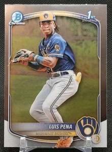 Luis Pena 1st 2025 Bowman Chrome BCP-38 Milwaukee Brewers  - Picture 1 of 9