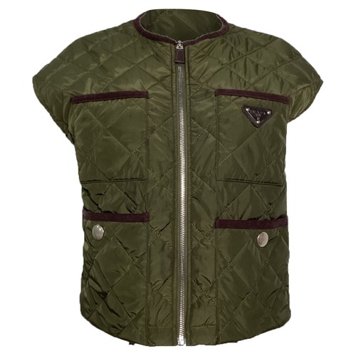 Prada Gilet Trapuntato Leggero Re Nylon In Poliammide Verde Donna Oliva M