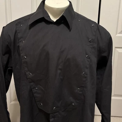 Vintage Panhandle Slim Shirt Mens XL Black Pearl Snap Button Bib Western XL USA - Image 1 of 4