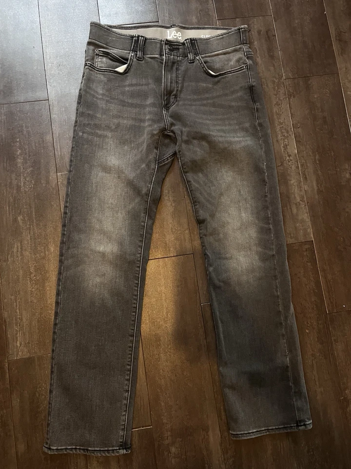 Jeans reto LEE masculino movimento extremo slim fit W32 L32 preto algodão - Imagem 1 de 4