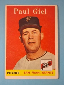 1958 Topps Paul Giel San Francisco Giants #308 VG ⚾ - Picture 1 of 12