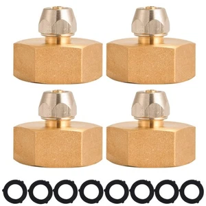 Garden Hose Adapter 3/4 Inch Female GHT to 1/4 Inch Irrigation Tubing Brass Fa - Picture 1 of 6