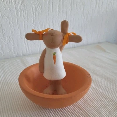 Räder Osterfigur Hasenbande Lotte Karotte im Osternest,von 2006,Keramik Hase - Bild 1 von 4
