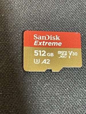 SanDisk Extreme 512GB microSDXC U3 A2 V30 Card – Pre Owned – Tested Working - Image 1 of 4