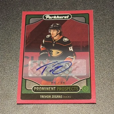 2021-22  Parkhurst - Prominent Prospects - Trevor Zegras - Red Auto PP17 #6/10 - Image 1 of 4