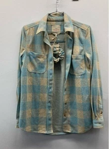 Casa Cabana Women Blue & Tan Checked Shacket With Matching Scrunchie Sz XS NWT - Picture 1 of 5