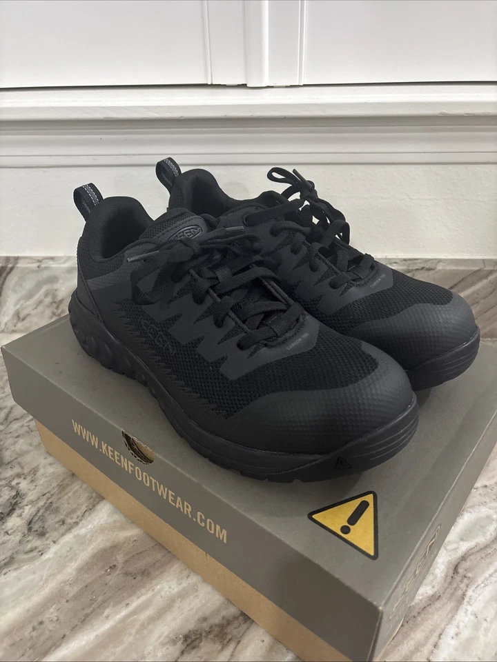 Keen Utility Arvada Womens Work Shoes Sz 10 W Black Leather Carbon Toe 1027662