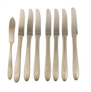 7 Vintage Community Edelstahl Silber Teller Besteck Buttermesser - Bild 1 von 6