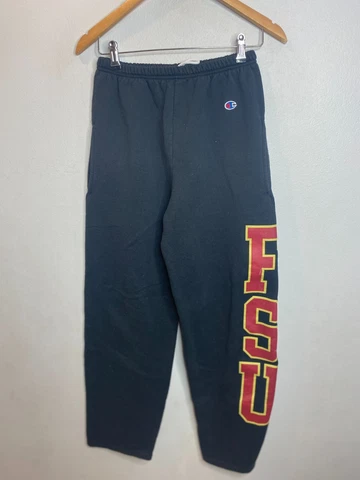 VTG Champion FSU Florida State University Sweatpants Pants Men' Size S Black B56 Cover