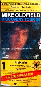 MIKE OLDFIELD 1984 FRANKFURT - Original Ticket - Eintrittskarte - Pass - Picture 1 of 1