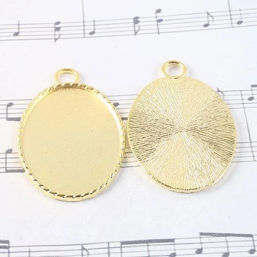 2 piezas Ajustes de cabujón ovalado tono dorado/marco de fotos G1427 Foto 1 de 1